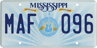 MS license plate MAF096