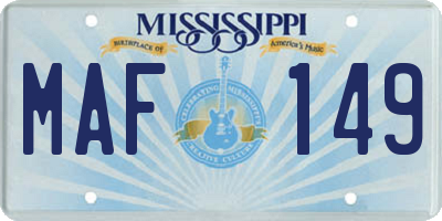 MS license plate MAF149