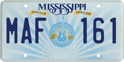 MS license plate MAF161
