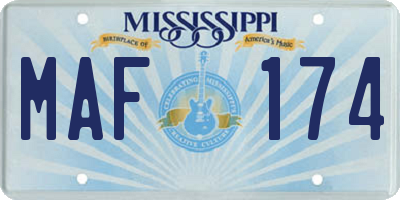 MS license plate MAF174