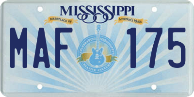 MS license plate MAF175