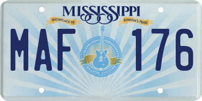 MS license plate MAF176