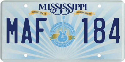 MS license plate MAF184