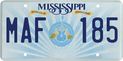 MS license plate MAF185