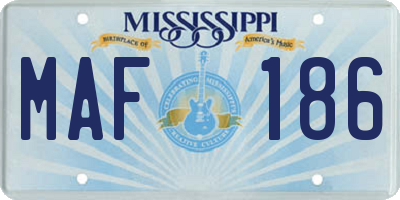 MS license plate MAF186