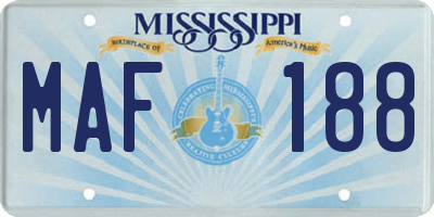 MS license plate MAF188