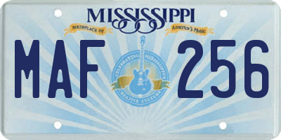 MS license plate MAF256