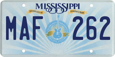 MS license plate MAF262