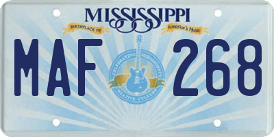 MS license plate MAF268
