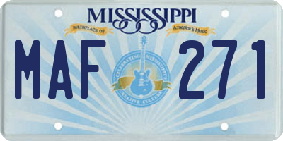 MS license plate MAF271
