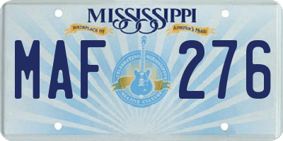 MS license plate MAF276