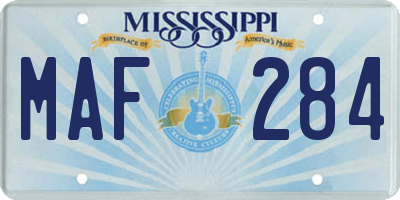 MS license plate MAF284