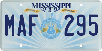 MS license plate MAF295