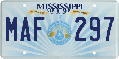 MS license plate MAF297