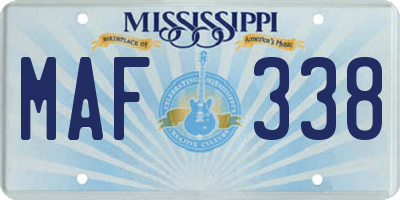 MS license plate MAF338