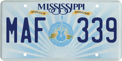 MS license plate MAF339