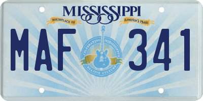 MS license plate MAF341