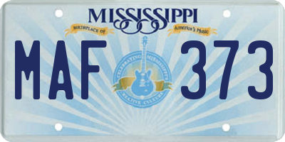 MS license plate MAF373
