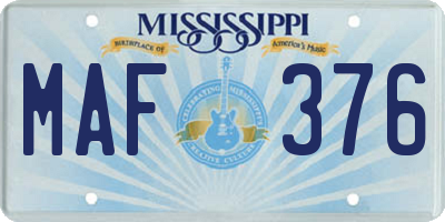 MS license plate MAF376