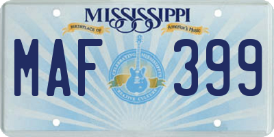 MS license plate MAF399