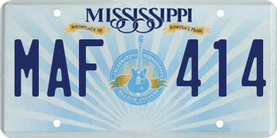 MS license plate MAF414