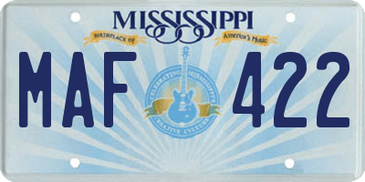 MS license plate MAF422