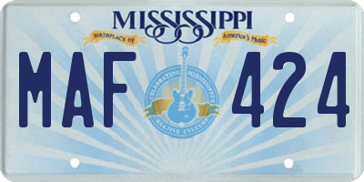 MS license plate MAF424