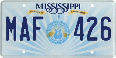 MS license plate MAF426