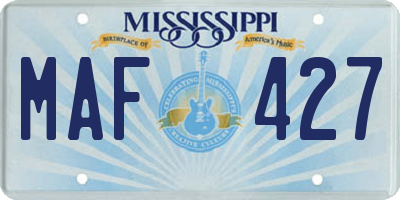 MS license plate MAF427
