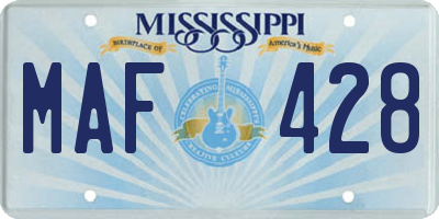 MS license plate MAF428