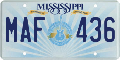 MS license plate MAF436
