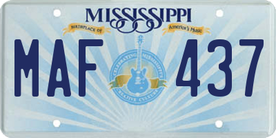 MS license plate MAF437