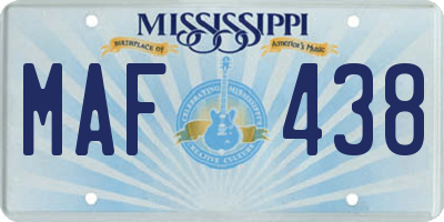 MS license plate MAF438