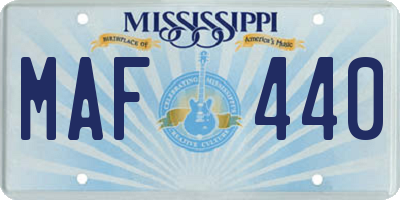 MS license plate MAF440