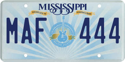 MS license plate MAF444