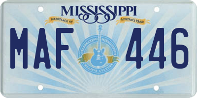 MS license plate MAF446