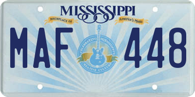 MS license plate MAF448