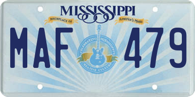 MS license plate MAF479