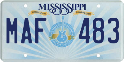 MS license plate MAF483