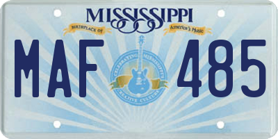 MS license plate MAF485