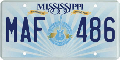 MS license plate MAF486