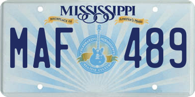 MS license plate MAF489