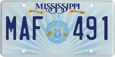 MS license plate MAF491