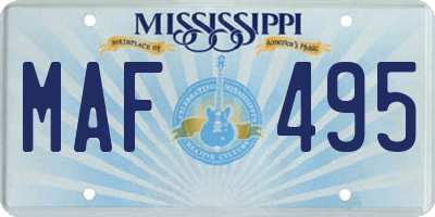 MS license plate MAF495