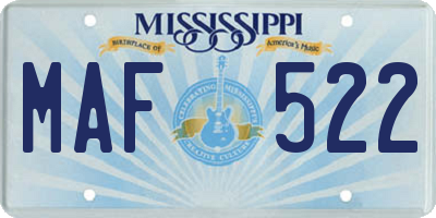 MS license plate MAF522