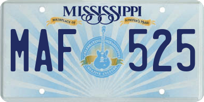 MS license plate MAF525