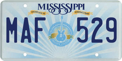 MS license plate MAF529