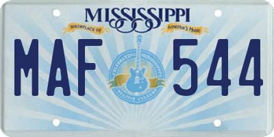MS license plate MAF544