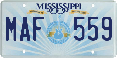 MS license plate MAF559