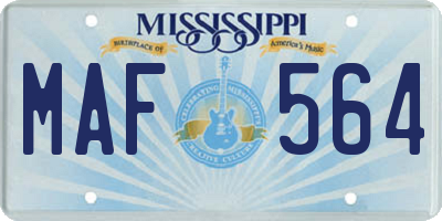 MS license plate MAF564